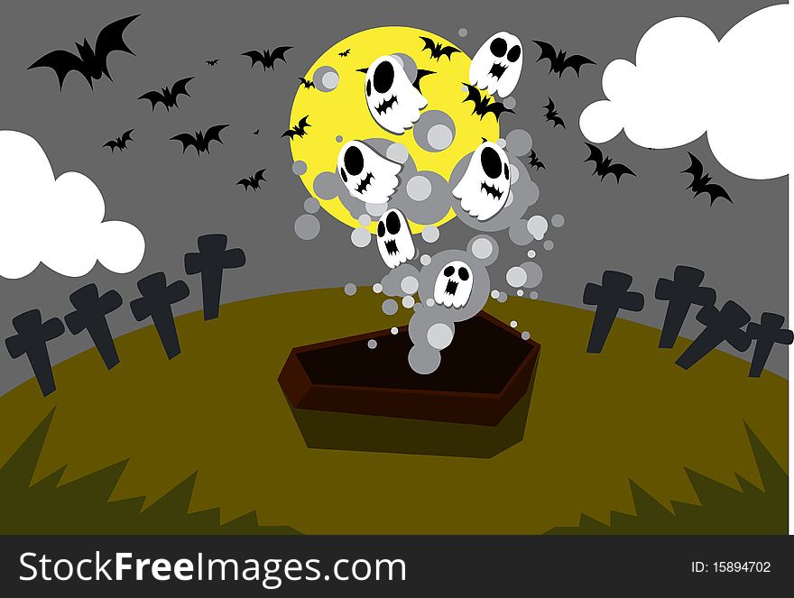 Image of spirits who raise from the dead on Halloween night. Image of spirits who raise from the dead on Halloween night.