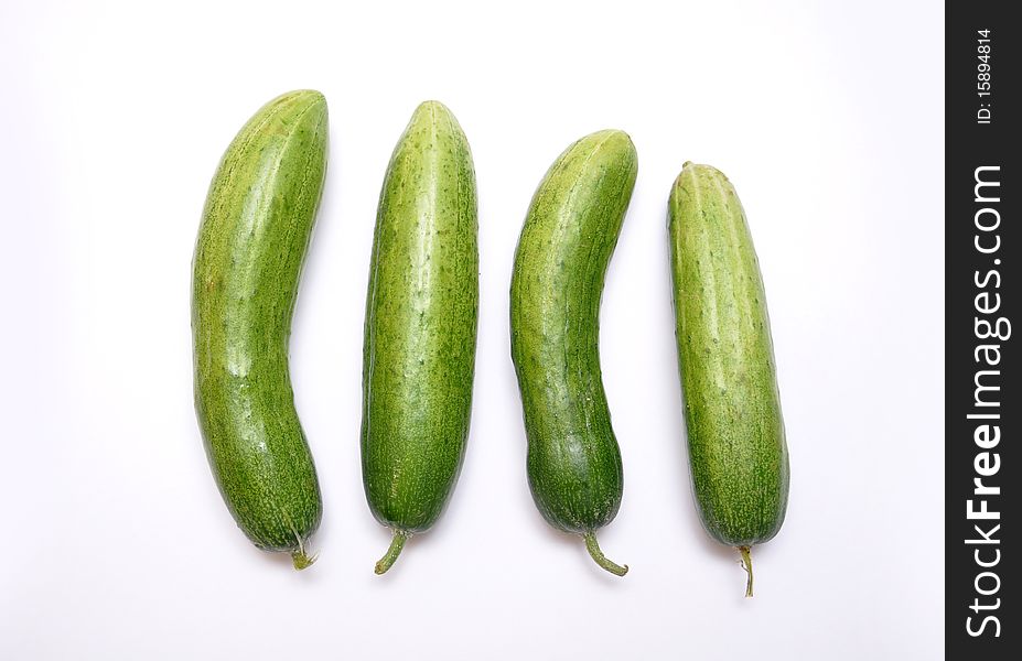 4 cucumber on a white background
