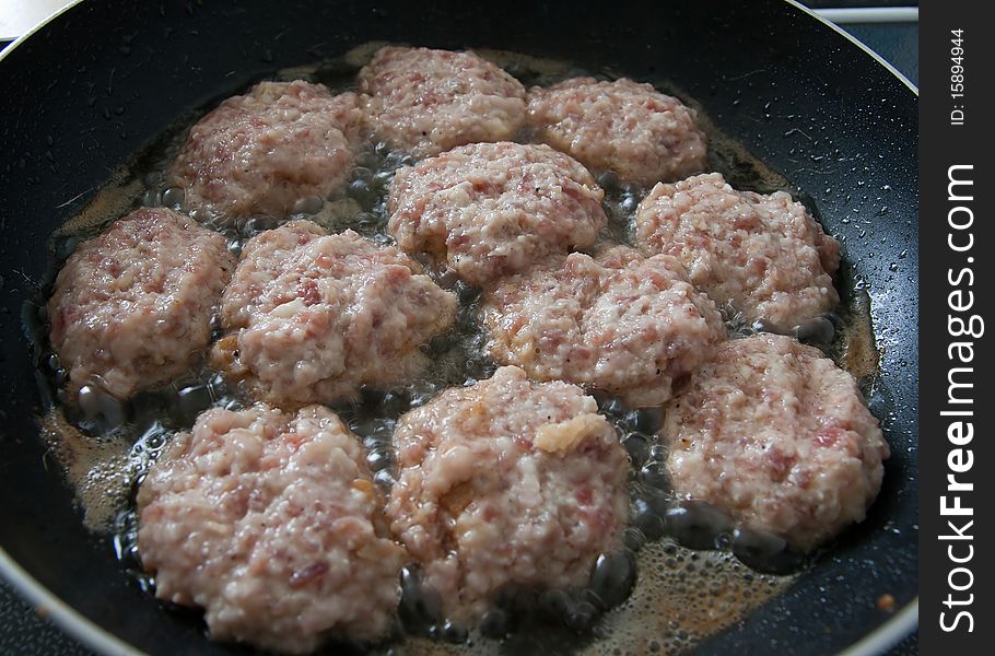 Frikadeller are flat, pan-fried dumplings of minced meat