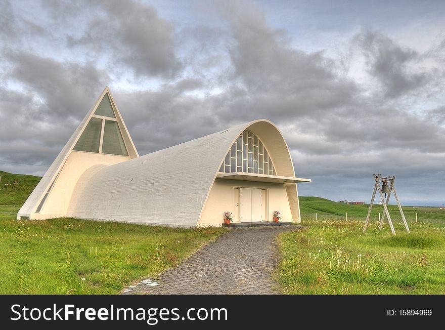 A white church in Iceland