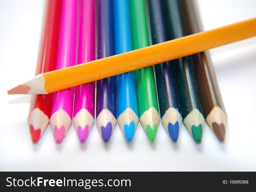 Colorful crayon for paint in school, office, education