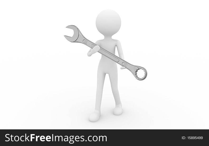 Wrench with both hands holding the workers to go to work