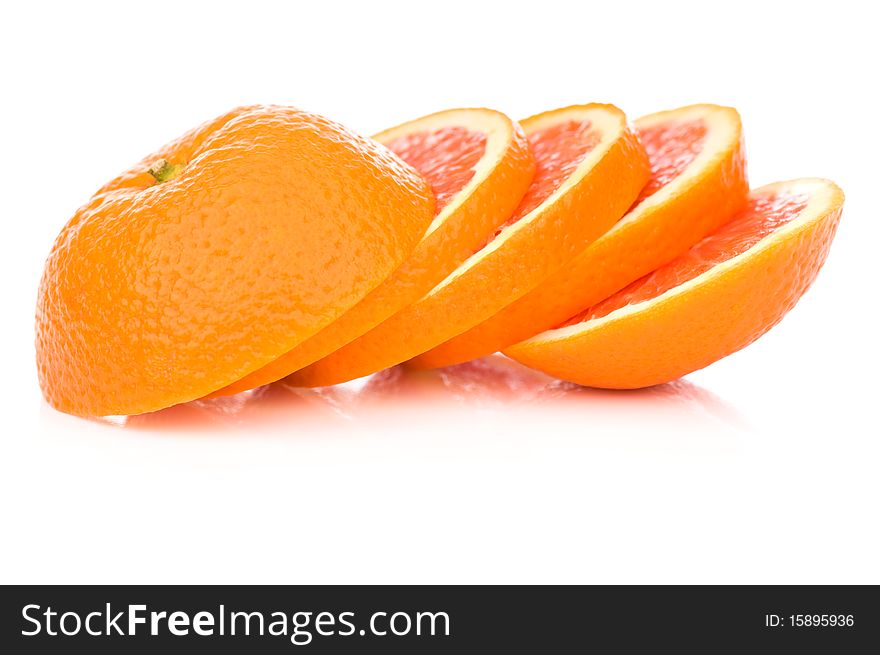 Ripe Sicilian orange isolated on white background
