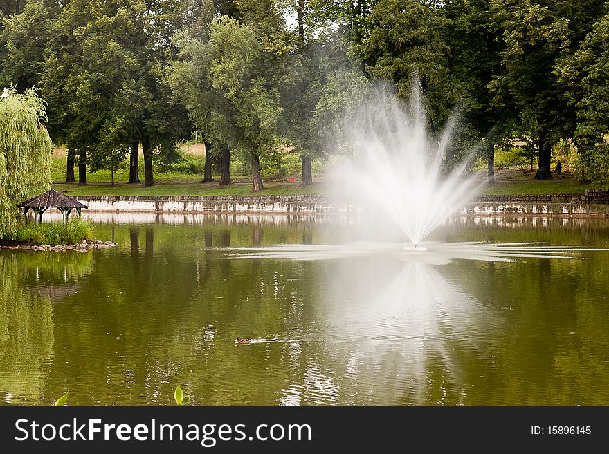 The fountain in the park