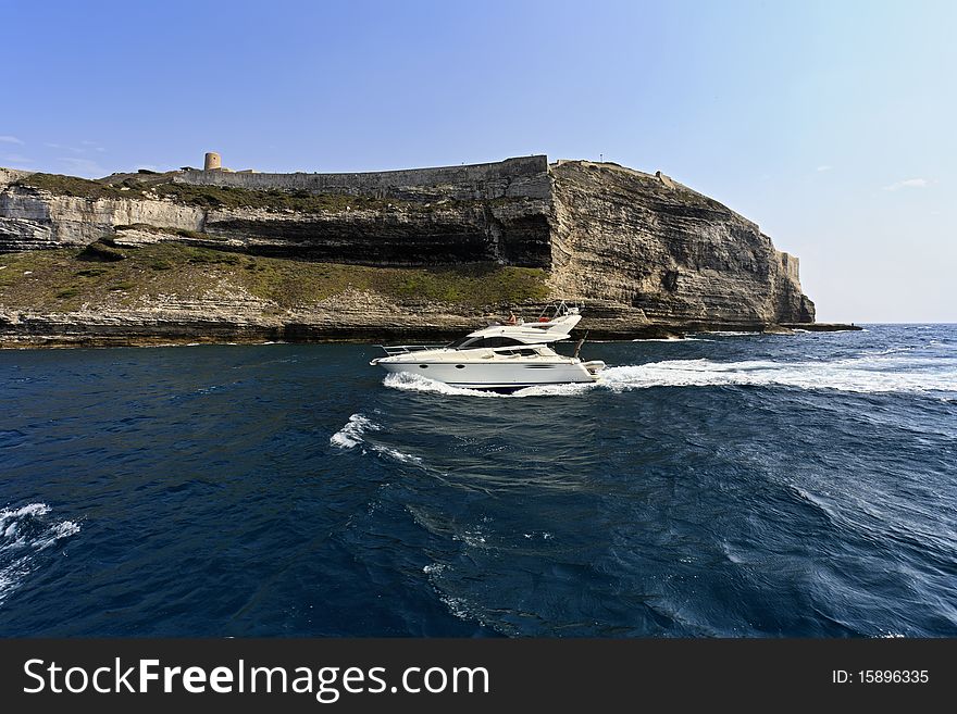 France, Corsica, Bonifacio,  Luxury Yacht