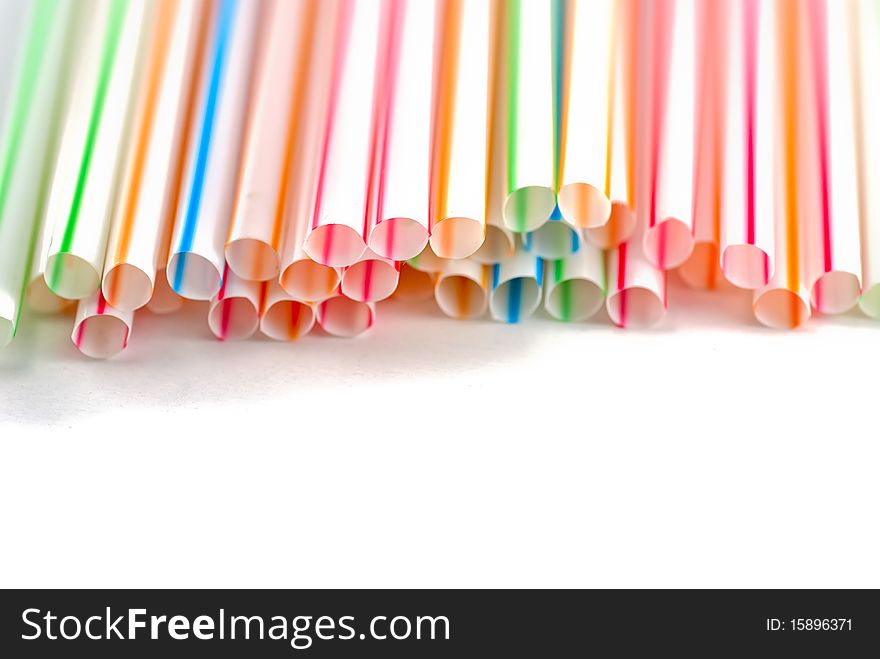 Studio shot of the drinking straws on white background. Studio shot of the drinking straws on white background