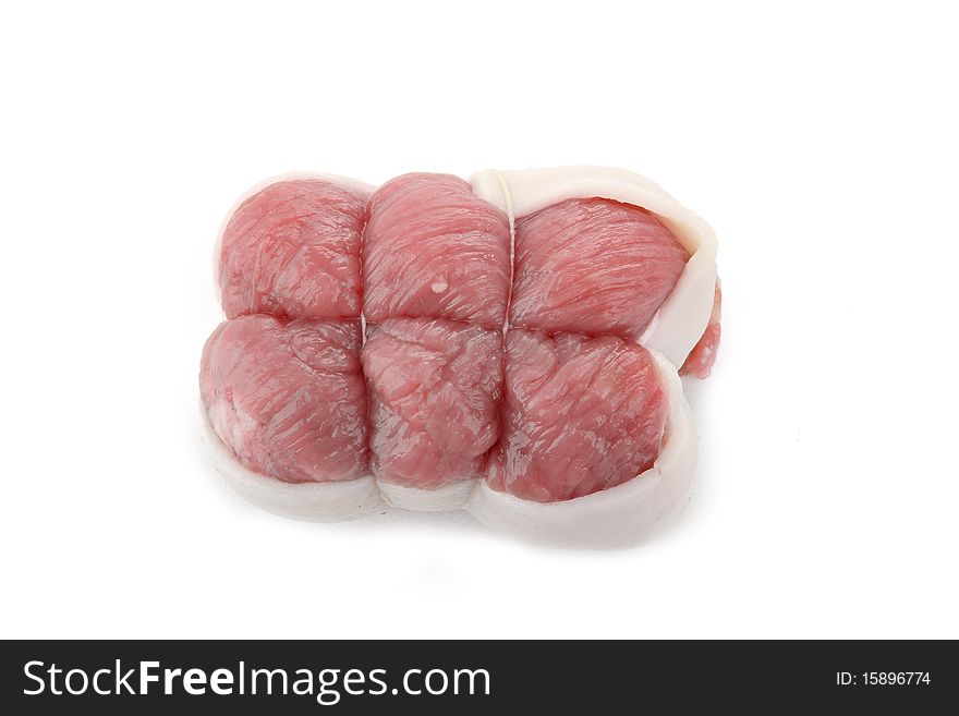 Isolated fresh meat , veal on white background