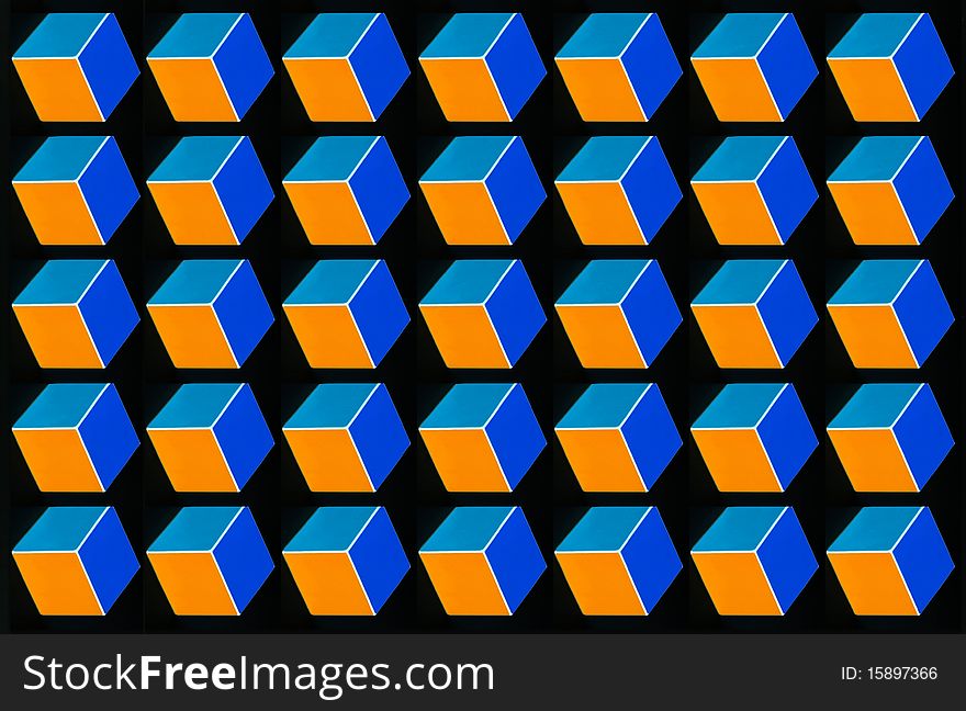 Abstract picture with multi-colored cubes