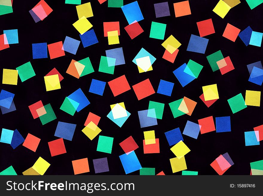 Abstract picture consisting of color rectangles on a black background