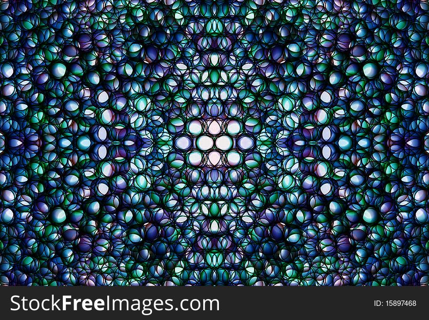 Abstract kaleidoscopical picture from multi-colored ringlets