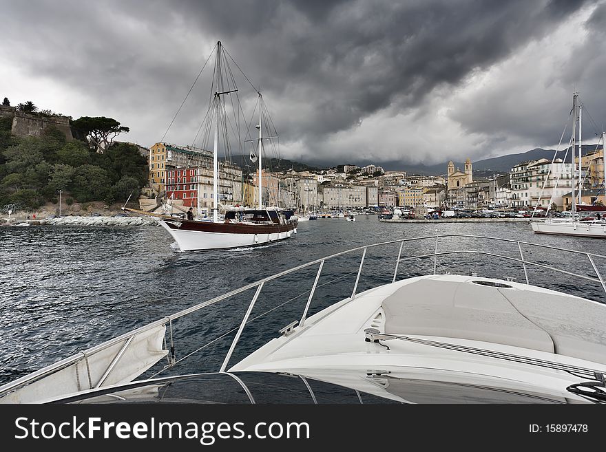 France, Corsica, Bastia, view of the port