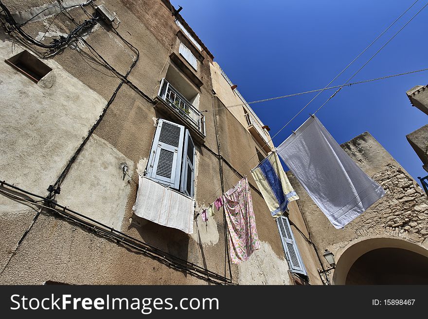 France, Corsica, Bonifacio, buildings in the old part of the town