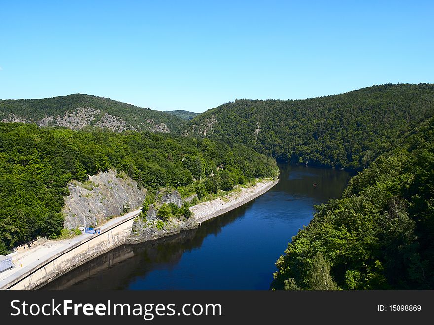 A beautiful mountain river in summer. A beautiful mountain river in summer