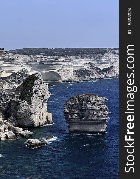 France, Corsica, Bonifacio rocky coast