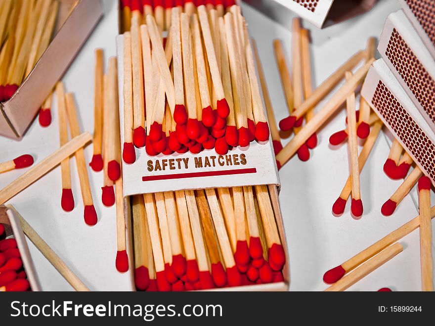 Bunch of Red Safety Matches