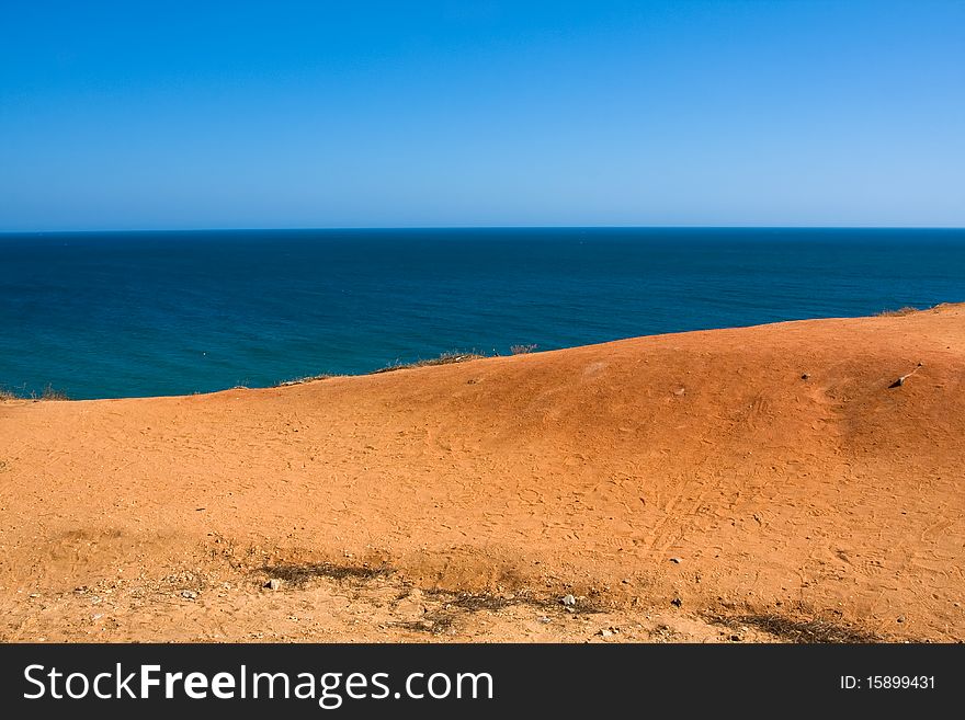 Beautiful landscape with the seaside, Algarve Portugal