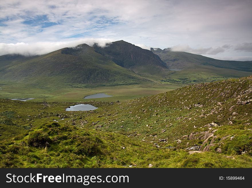 View of Brandon mountain form Connors Pass. View of Brandon mountain form Connors Pass