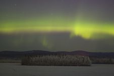 Some Color Northern Lights Over Frozen Forest Royalty Free Stock Image Some Color Northern Lights Over Frozen Forest Royalty Free Stock Image