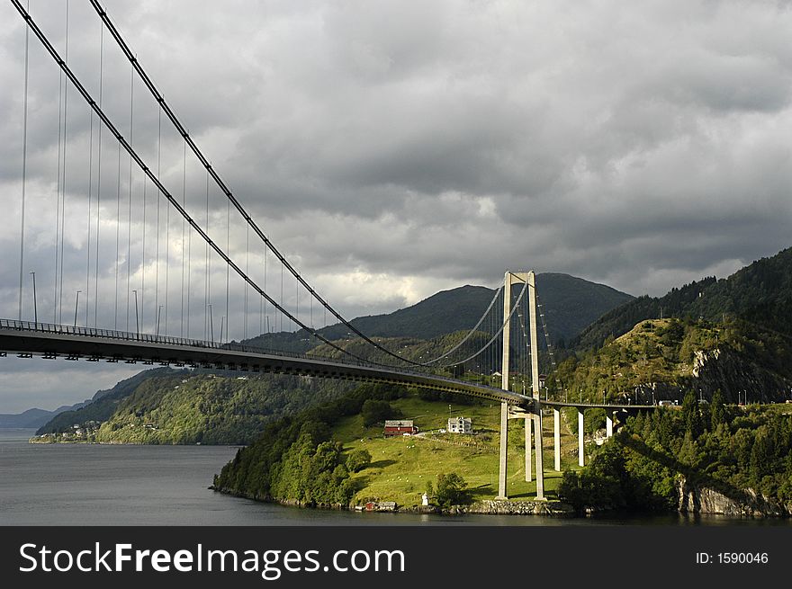 Picture of viaduct over fjord in Norway. Picture of viaduct over fjord in Norway.