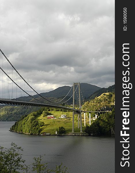 Picture of viaduct over fjord in Norway. Picture of viaduct over fjord in Norway.