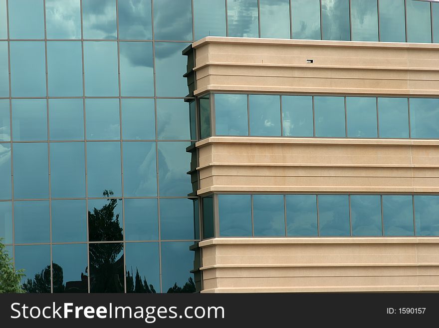 Glass downtown executive office building