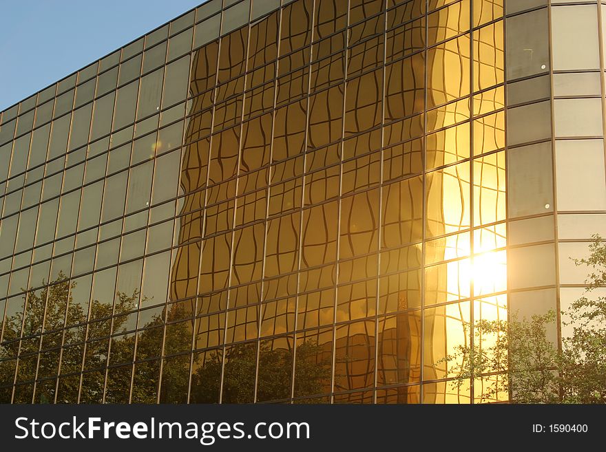 Glass downtown executive office building