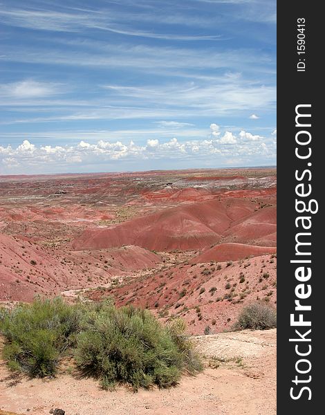 Beautiful view of painted desert and sky