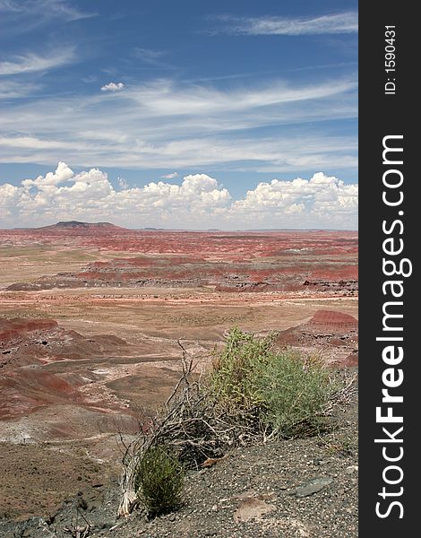 Beautiful view of painted desert and sky