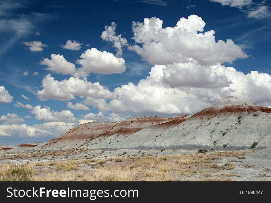 Beautiful view of painted desert and sky