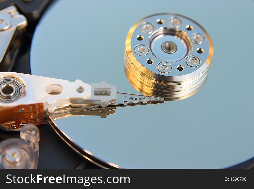 Surface of a hard drive. Surface of a hard drive