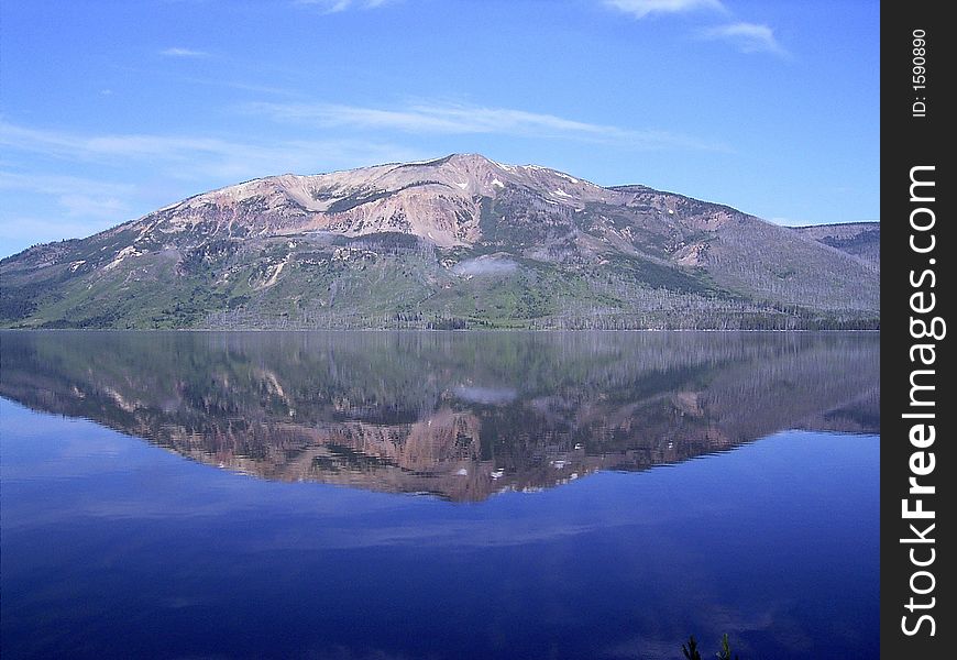 Reflexion of Mt. Sheridan in Heart Lake - USA. Reflexion of Mt. Sheridan in Heart Lake - USA