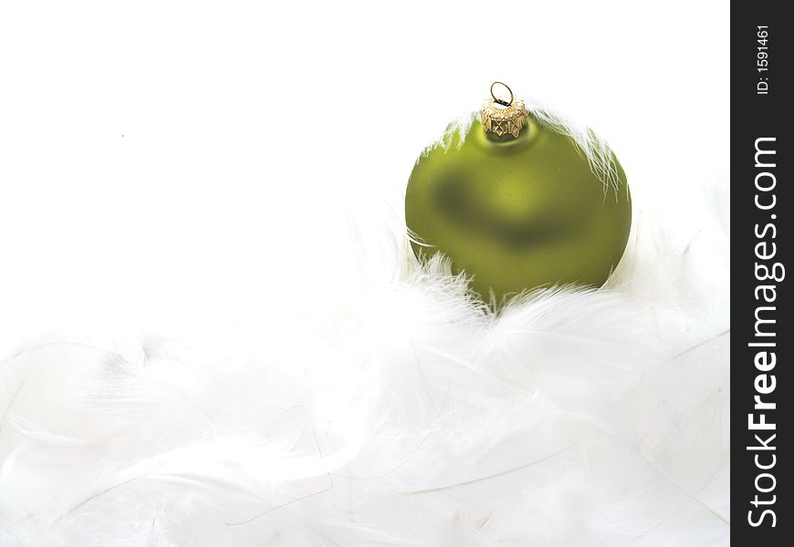 Green ornaments in  feathers