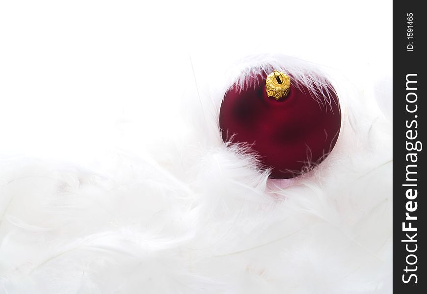 Red Ornaments In  Feathers