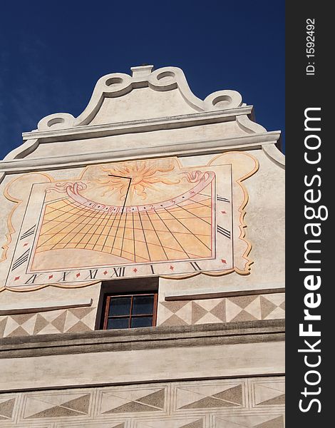 Old sun clock in south Bohemia