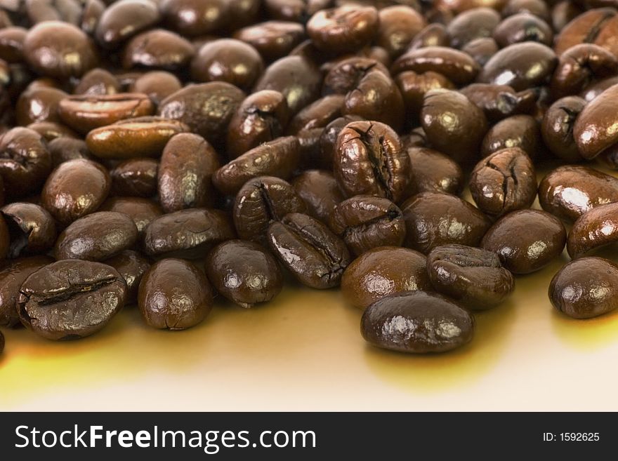 Coffee Beans On Gold