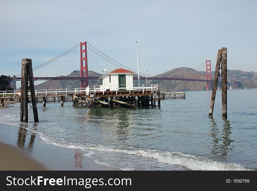 The Golden Gate bridge at San Francisco bay.