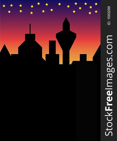 A dusky skyline at night with twinkling stars in the sky and a red sky.
This file is also available as Illustrator-, EPS- and CDR-file. A dusky skyline at night with twinkling stars in the sky and a red sky.
This file is also available as Illustrator-, EPS- and CDR-file