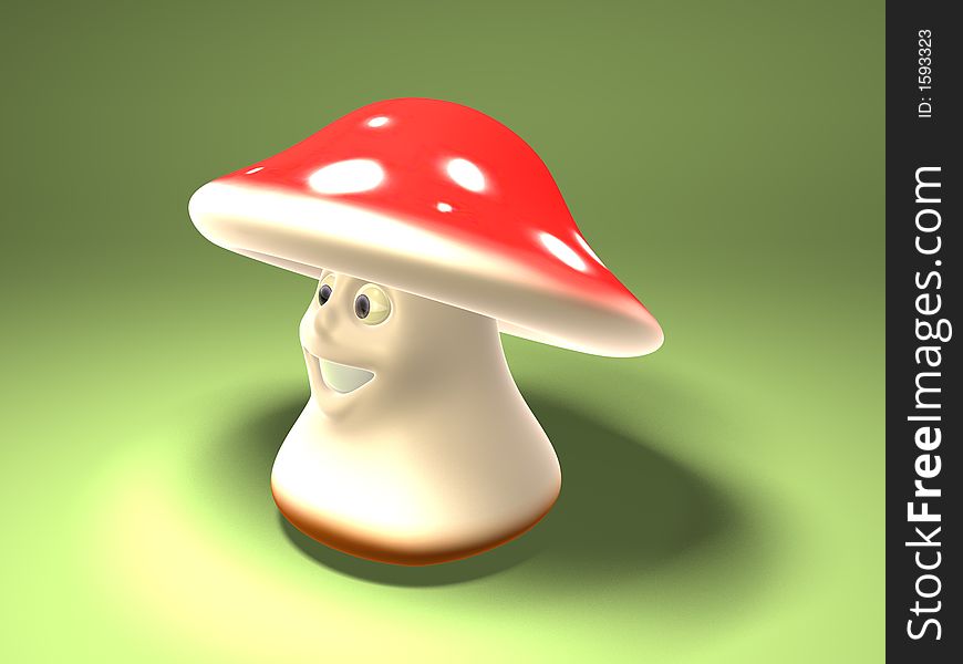 Mushroom, 3d generated picture of a cartoon mushroom