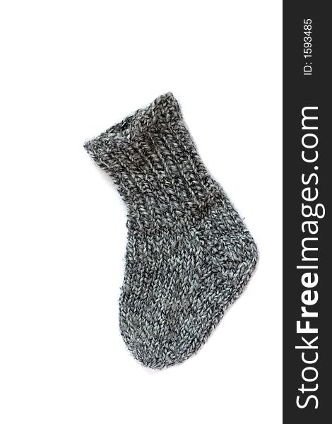 Wool sock isolated against white