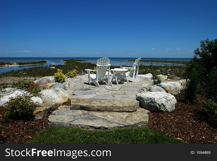 Water, Rock, Chairs