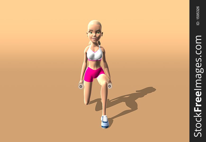 Fitness girl : Legs and Butt, 3d generated picture