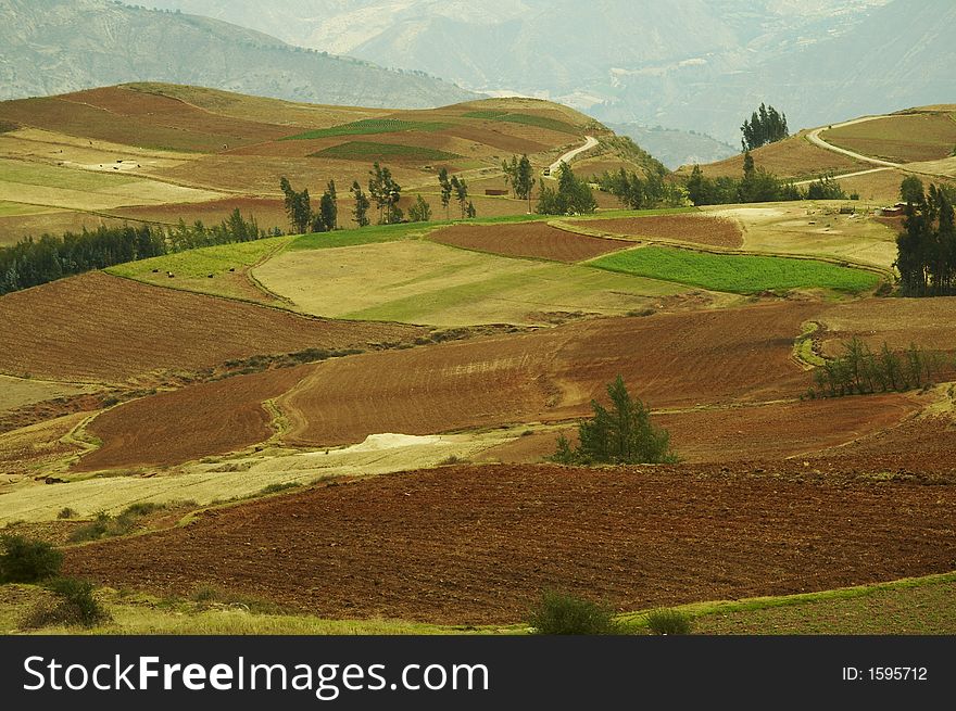 Colorful fields in Andes,Peru. Colorful fields in Andes,Peru