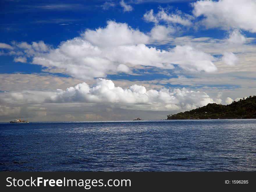 Cloud formation over the Northeastern tip of Mahe, Seychelles. Cloud formation over the Northeastern tip of Mahe, Seychelles