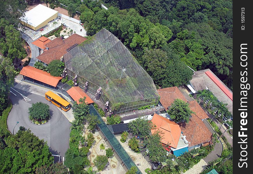 Bird's eye view of Butterfly Park & Insect Kingdom of Sentosa, Singapore from Carlsberg Sky Tower. Bird's eye view of Butterfly Park & Insect Kingdom of Sentosa, Singapore from Carlsberg Sky Tower.