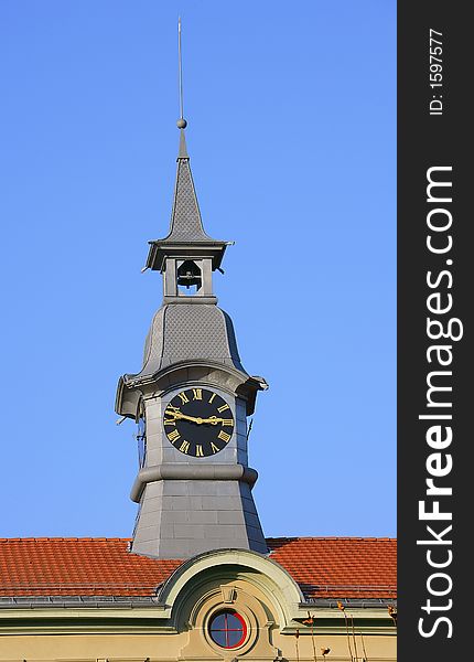 View of an Old Clock Turret. View of an Old Clock Turret
