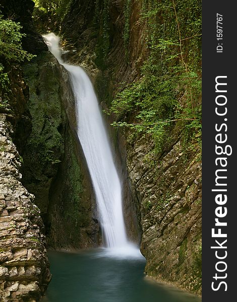 Waterfall in gorge