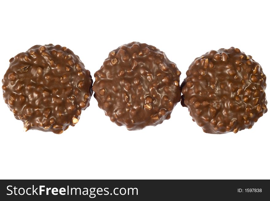 Chocolate cookie isolated on the white background. Chocolate cookie isolated on the white background