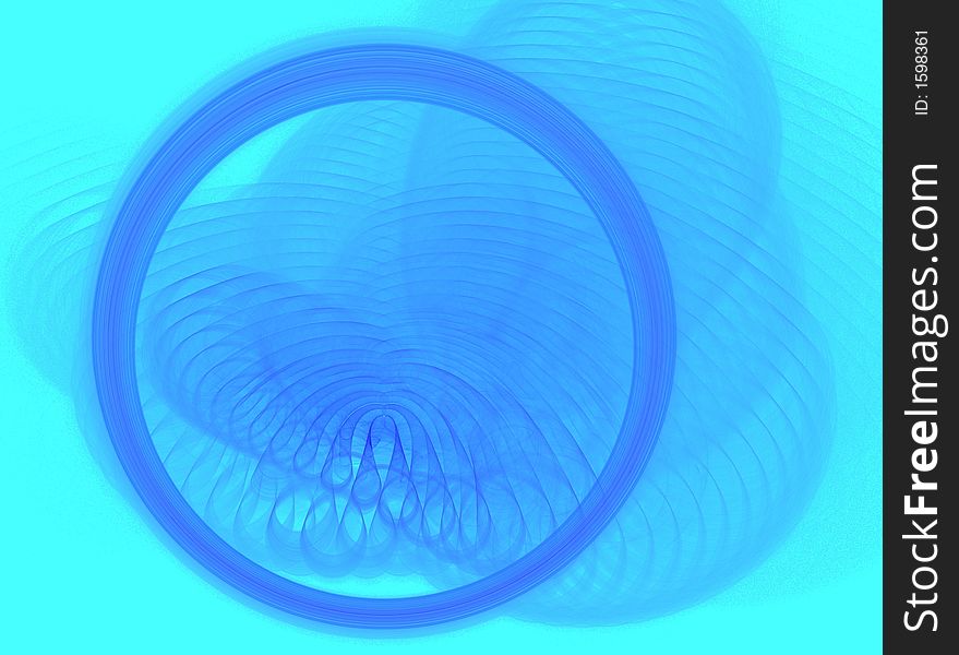 Blue circle, abstract fractal background