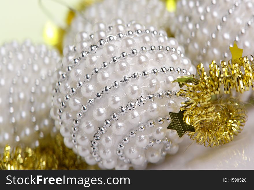 Macro of decorated christmas baubles. Macro of decorated christmas baubles