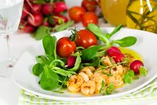 Roasted Prawns With Salad Of Corn Salad,radish,Che Roasted Prawns With Salad Of Corn Salad,radish,Che